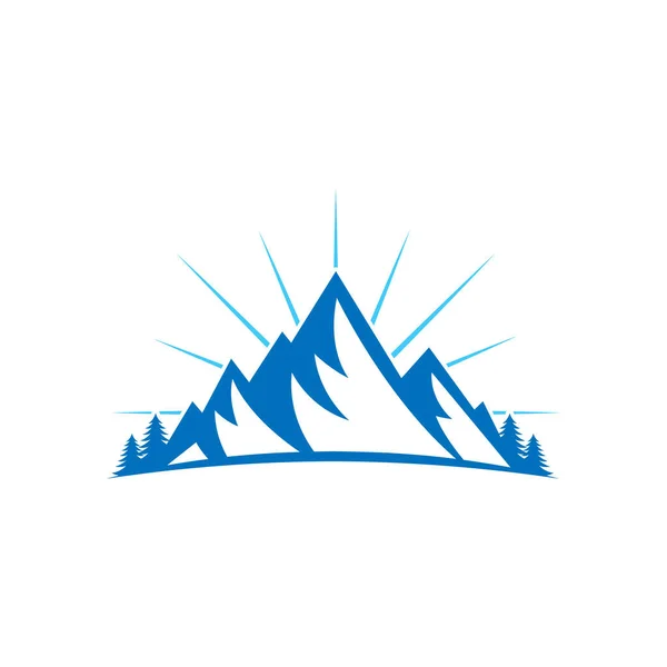 Ilustración Vectorial Logo Montaña Plantilla Vectorial Diseño Placa Montaña Plantilla — Archivo Imágenes Vectoriales