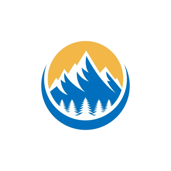 Ilustración Vectorial Logo Montaña Plantilla Vectorial Diseño Placa Montaña Plantilla — Archivo Imágenes Vectoriales
