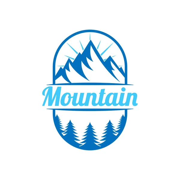 Mountain Logotyp Vektor Illustration Bergsbricka Design Vektor Mall Design Trendiga — Stock vektor