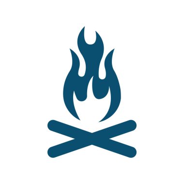 Şenlik ateşi simgesi logo vektör illüstrasyonu. Şenlik ateşi simgesi logo tasarım vektör şablonu tasarımı. Açık Hava Macerası için şenlik ateşi simgesi logo tasarımı vektör çizim şablonu.