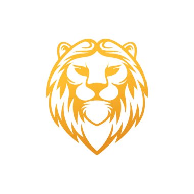 Aslan Logosu Vektör Tasarım İllüstratörü. Klasik Lüks Aslan Başı Logo Tasarım Şablonu. Soyut Aslan Kalkanı Logo Vektör Tasarımı