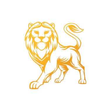 Aslan Logosu Vektör Tasarım İllüstratörü. Klasik Lüks Aslan Başı Logo Tasarım Şablonu. Soyut Aslan Kalkanı Logo Vektör Tasarımı
