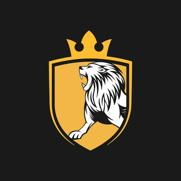 Lion Logo Vector Design Illustrator Lyxig Rytande Lejonhuvud Logotyp Design — Stock vektor