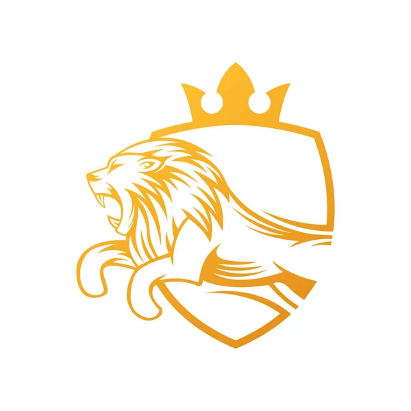 Oroszlán Logó Vektor Tervező Illusztrátor Luxus Üvöltő Oroszlán Fej Logo — Stock Vector