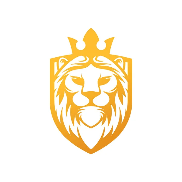Aslan Logosu Vektör Tasarım Llüstratörü Klasik Lüks Aslan Başı Logo — Stok Vektör
