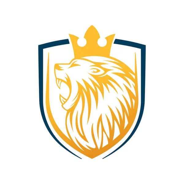 Lion Logo Vector Design Illustrator Inglés Plantilla Diseño Logotipo Cabeza — Vector de stock