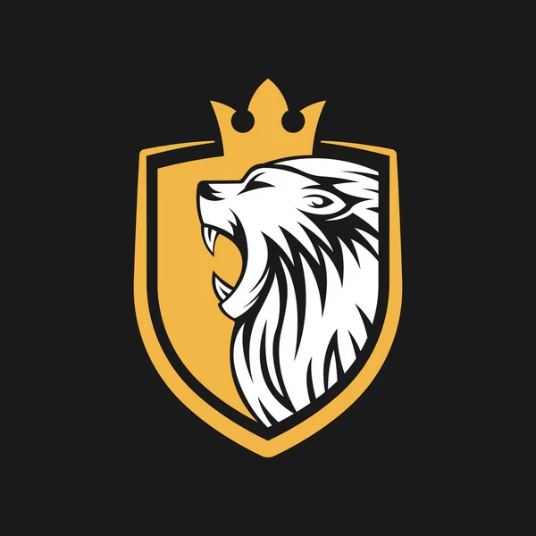 Lion Logo Vector Design Illustrator Inglés Plantilla Diseño Logotipo Cabeza — Vector de stock