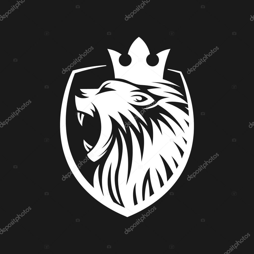 Lion Logo Vector Design Illustrator. Luxury Roaring Lion Head Logo Design Template. Abstract Lion Crest Logo Vector Design.