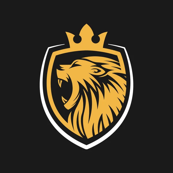 Lion Logo Vector Design Illustrator Inglés Plantilla Diseño Logotipo Cabeza — Vector de stock