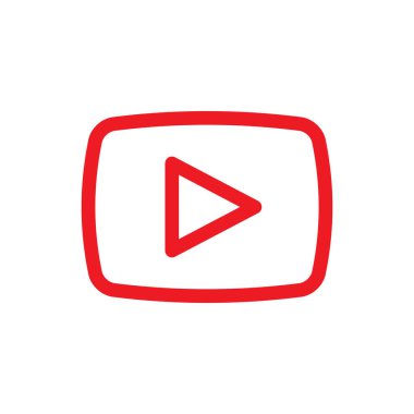 Video Simgesi Logo Vektörü İllüstrasyonu. Video oynatıcı simge tasarım vektör şablonu. Web sitesi, sembol, logo, simge, işaret, uygulama, UI için son moda Video vektör simgesi düz tasarımı.