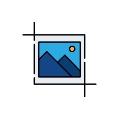 Resim Galerisi Simgesi Logo Vektörü İllüstrasyonu. Fotoğraf Galerisi ikon tasarım vektör şablonu. Web sitesi, sembol, logo, simge, işaret, uygulama, UI için Trendy Picture Gallery vektör simgesi düz tasarım.