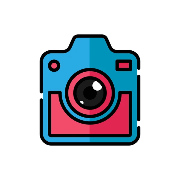 カメラアイコンロゴベクトルイラスト 写真カメラアイコンデザインベクトルテンプレート トレンドカメラウェブサイト シンボル アイコン サイン アプリ Uiのためのアイコンフラットデザインベクトル — ストックベクタ