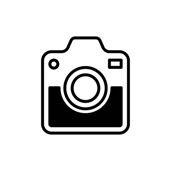 Kamera Simgesi Logo Vektörü Llüstrasyonu Fotoğraf Kamerası Ikon Tasarım Vektör — Stok Vektör
