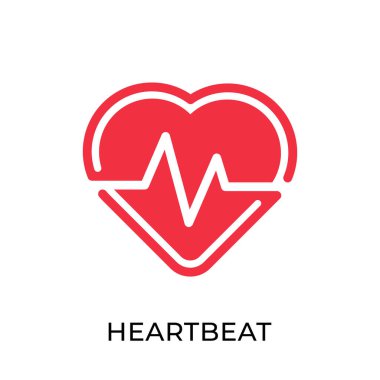 Kalp atışı ikonu vektör illüstrasyonu. Tıbbi Kalp atışı vektör şablonu. Kalp atışı simgesi tasarımı beyaz arkaplanda izole edildi. Web sitesi, logo, işaret, sembol, uygulama, UI için Heartbeat vektör simgesi düz tasarımı.