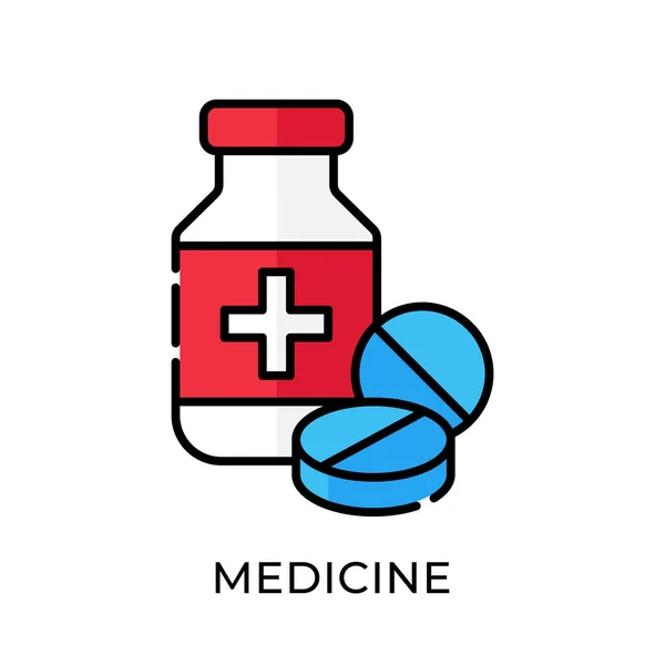 Illustrazione Vettoriale Icona Medicina Modello Illustrazione Vettoriale Della Medicina Progettazione — Vettoriale Stock