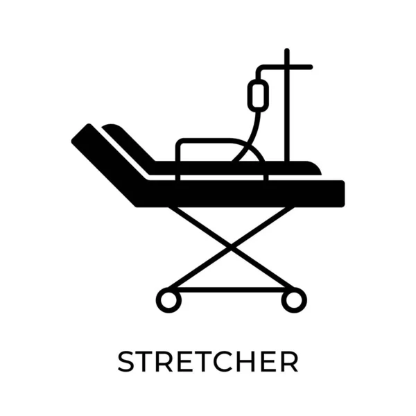 Stretcher Pictogram Vector Illustratie Ziekenhuis Stretcher Vector Ontwerp Illustratie Template — Stockvector