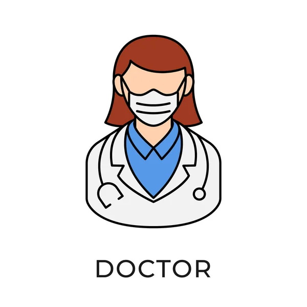 Ilustração Vetor Ícone Doutor Médico Modelo Ilustração Vetorial Doutor Projeto — Vetor de Stock