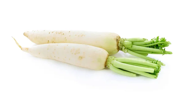 Daikon radishes isolated on white background — Stock Photo, Image