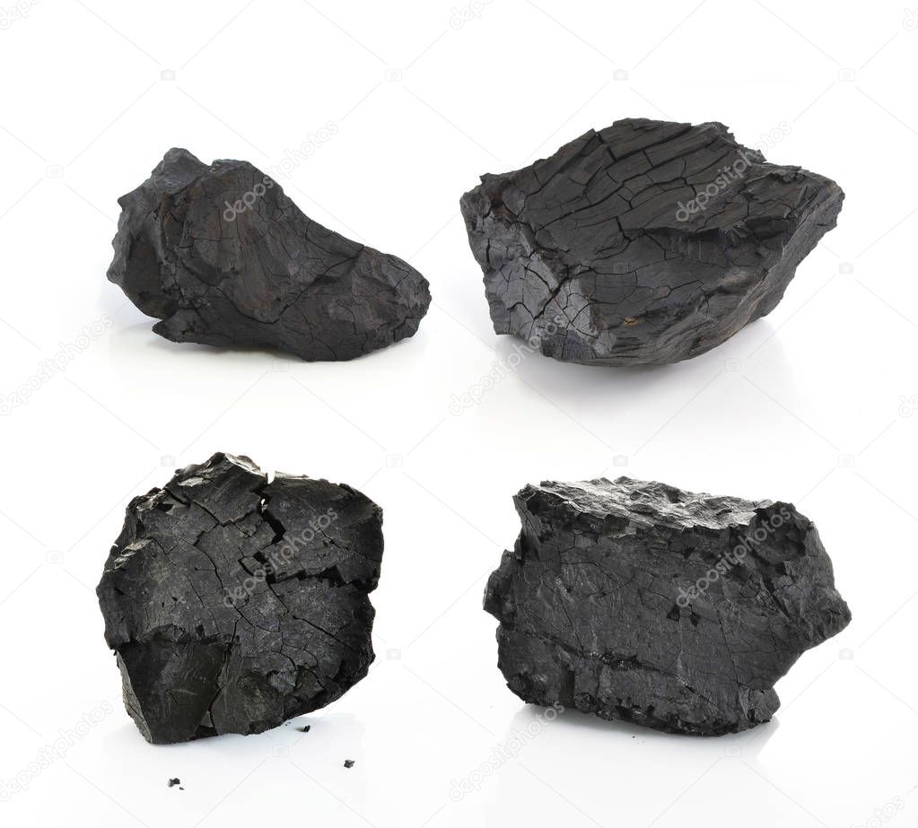 Coal on Isolated White Background