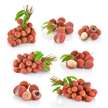 Lychee beyaz arka plan üzerinde