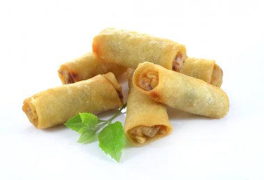 Bahar rulo olarak da bilinen yumurta Roll üzerine beyaz izole..