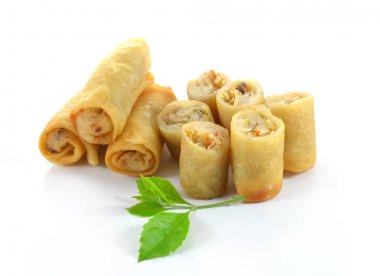 Bahar rulo olarak da bilinen yumurta Roll üzerine beyaz izole..