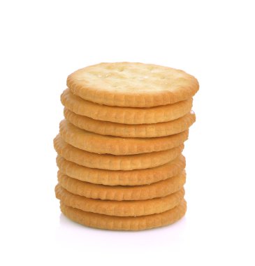 Beyaz arkaplanda kraker.