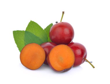 Beyaz arkaplanda erik izole edildi