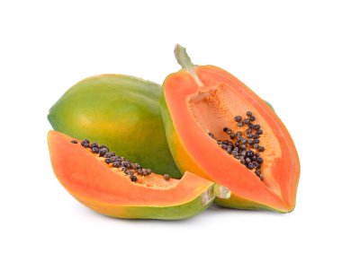 Papaya beyaz arka planda izole edilmiş