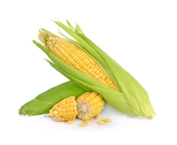 Kukorica elszigetelt fehér háttér. — Stock Fotó