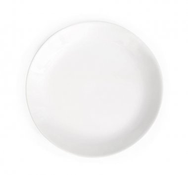 Beyaz arkaplanda boş plaka