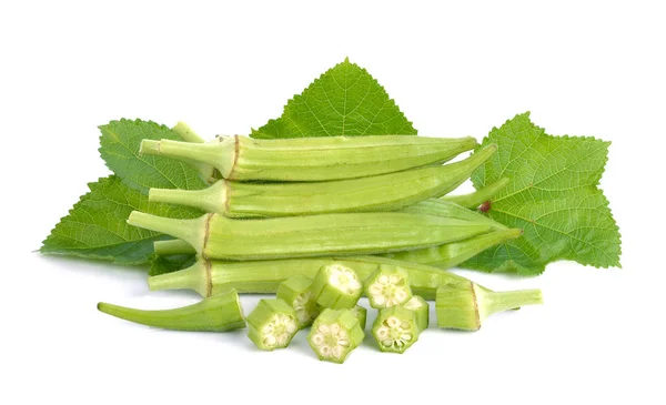 Okra aislado sobre fondo blanco — Foto de Stock