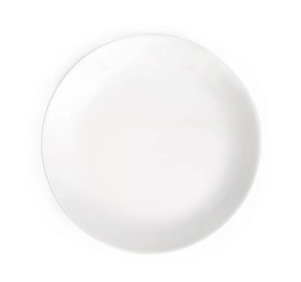 Порожня тарілка на білому тлі — стокове фото