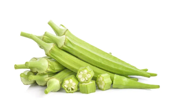 Okra sobre fondo blanco — Foto de Stock