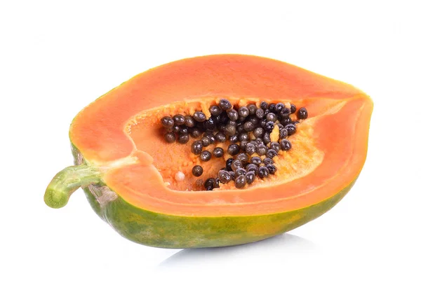 Papaya diisolasi pada backgroound putih. — Stok Foto