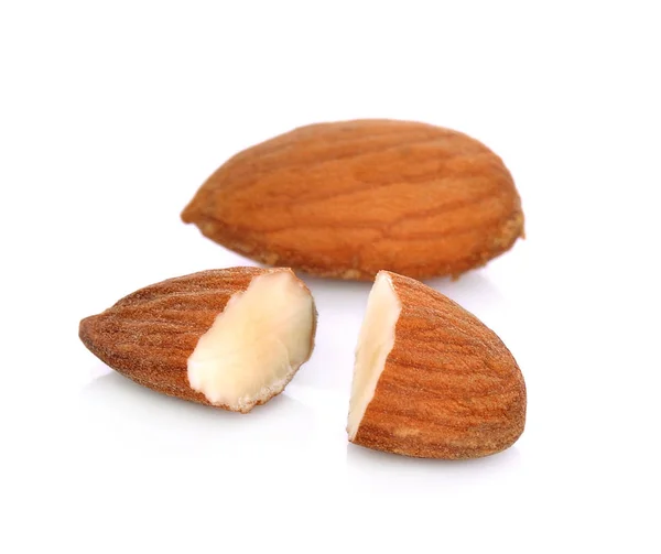 Almond nuts isolated on white background — Stock Photo, Image