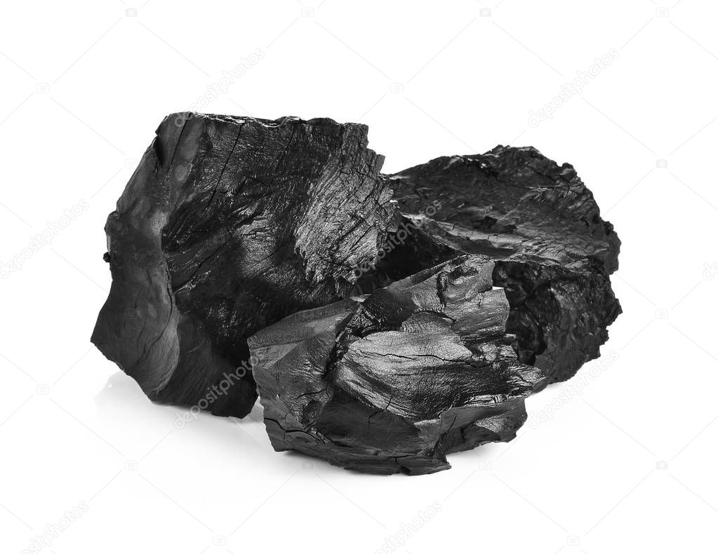 Coal on  White Background