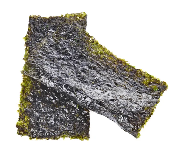 Sheet of dried seaweed, Crispy seaweed isolated on white backgro — Stock Photo, Image