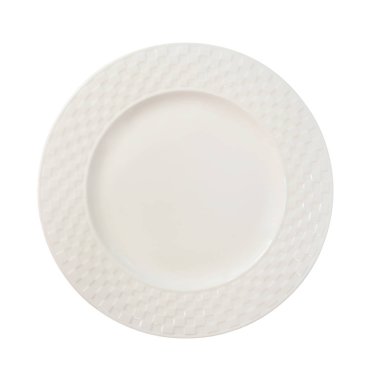 Boş plaka beyaz arkaplanda izole edildi