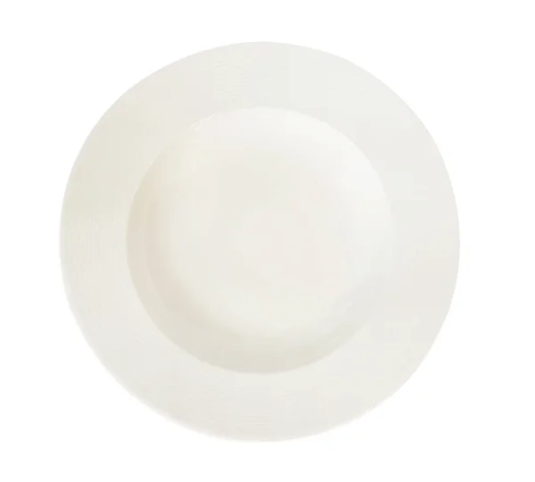 Порожня тарілка ізольована на білому тлі — стокове фото