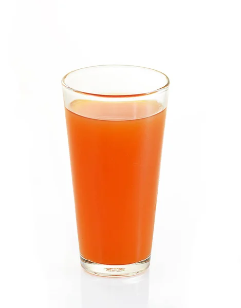 Frisches Karottensaftglas Vorhanden Isoliert Auf Weißem Hintergrund — Stockfoto