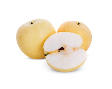 Beyaz arka planda Asya armut meyve