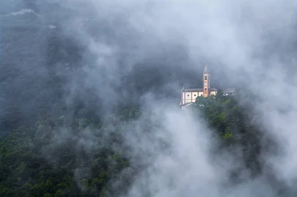 Apparition Church Clouds Church Village Cappello Municipality Garessio Upper Tanaro — Stock Photo, Image