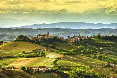 Diano d'Alba, Langhe tepelerin görünümünü-üzüm bağları ve şarap imalathaneleri ile çevrili köy Diano d'Alba dikti. UNESCO Dünya Miras Listesi.