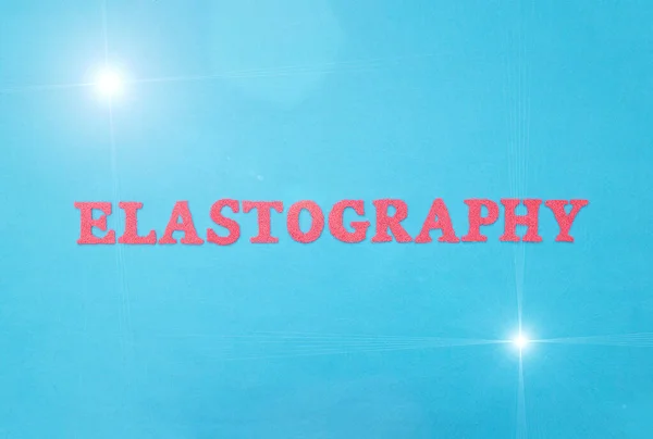 Word Elastography Red Letters Blue Background Concept New Modern Procedure — Stock Photo, Image