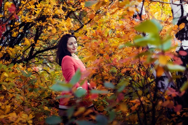 가 숲에서 아름 다운 소녀 — 스톡 사진