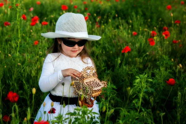 Field with poppies — Stock Photo, Image