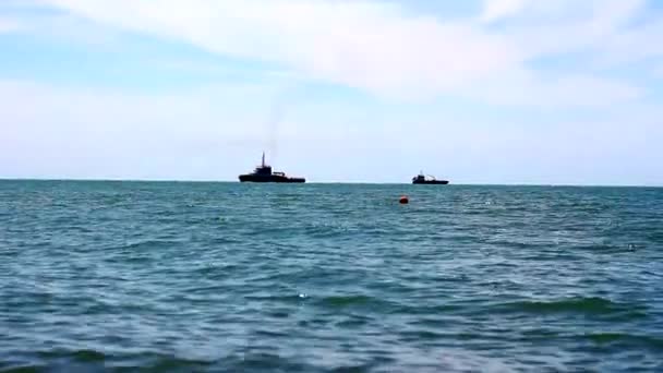 Navires Dans Mer Noire Sotchi — Video