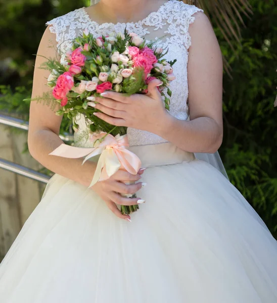 Mariée Avec Bouquet Mariage — Photo