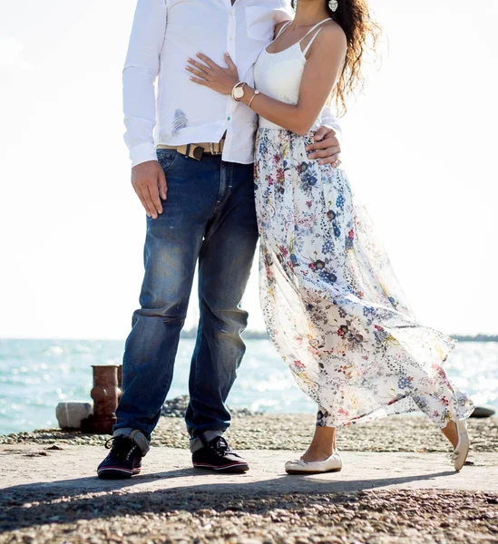 Young Happy Couple Beach — Stock Photo, Image